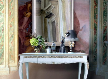 Möbel Stil Barock Konsolentisch Spiegel Holz Italienische Tische Konsolen 2tlg.