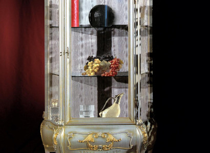 Barock Möbel Italienische Vitrine Schrank Möbel Schränke Echtholz Regal Elegant