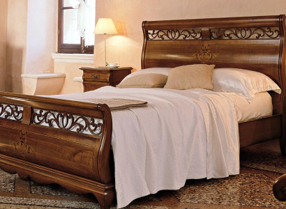 Bett Holz Doppelbett Schlafzimmermöbel Bett Massivholz Braun Italienische Möbel
