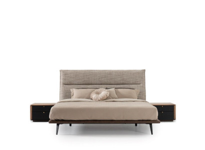 Modern Loft Design Schlafzimmer Bett Design Luxus Betten Polster Stil Möbel Neu grau