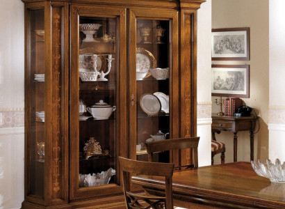 Vitrine 2 Tür Schrank Vitrinen Wohnzimmer Schränke Design Schrank Möbel Glas Neu