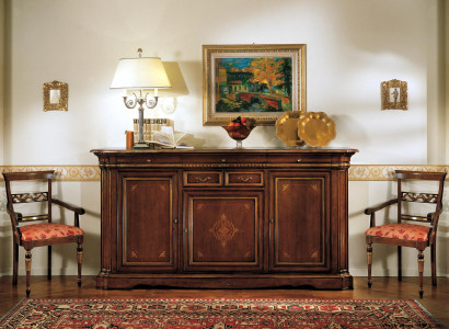 Anrichte Barock Stil Sideboard Echtholz Luxus Italienische Holz Möbel Kommode