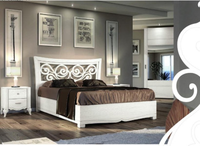 Bettgestelle Bett Doppelbett Betten Polster Holz Designer Doppel Bettrahmen Weiß