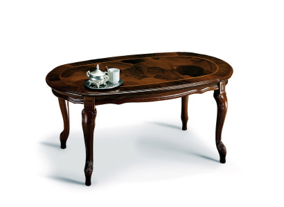 Klassischer Couchtisch Tisch Wohnzimmer Tische Barock Holz Couchtische Massiv