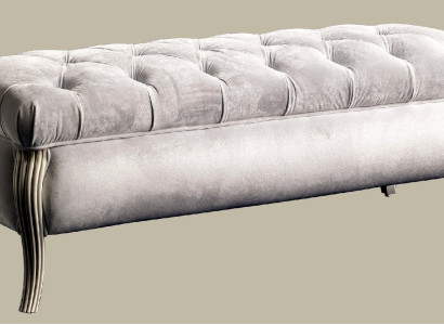 Chesterfield Design Hocker Oval Pouf Fußhocker Möbel Polsterhocker Sitzhocker