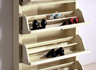 Schuhschrank 4 Fach Kommode Holz Massive Möbel Schuhkipper Schuhregal Regal Neu