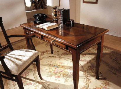 Schreibtisch Tisch Italienische Einrichtung Möbel Massiv Holz Büro Sekretär Neu