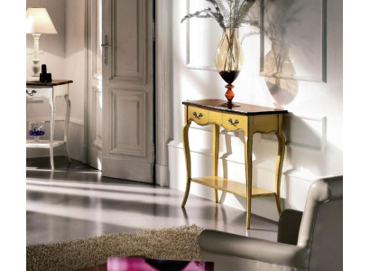 Konsolentisch Konsole Holzkonsole Tisch Flur Wandtisch Möbel Gelb Holz Möbel Neu