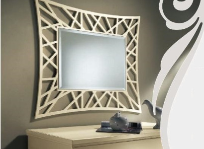 Spiegel Hängespiegel Holz Modern Wandspiegel Möbel Spieglein Design 90x90 Neu