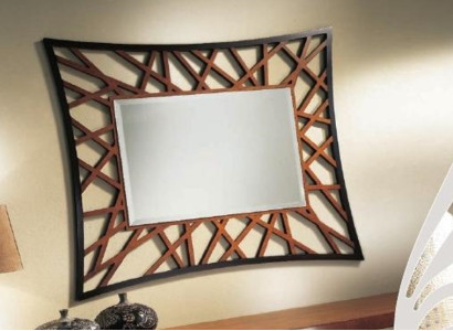 Spiegel Hängespiegel Holz Modern Wandspiegel Möbel Spieglein Design 111x89 Neu