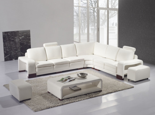 Komplette Sofa Couch Moderne Garnitur Ecksofa + Hocker + Couchtisch
