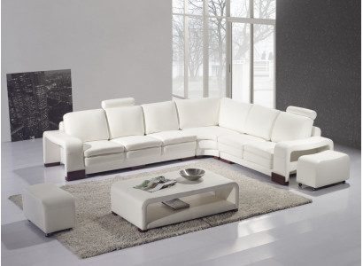 Komplette Sofa Couch Moderne Garnitur Ecksofa + Hocker + Couchtisch