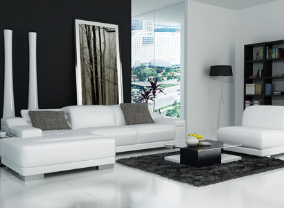 Moderne Sofa Eckgarnitur L Form Polster Sitz Ecke Couch + Sessel Ecksofa