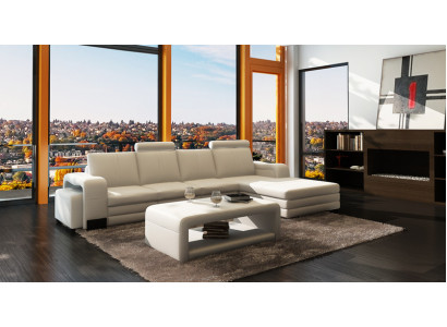 Leder Modern Couch Wohnlandschaft Ledersofa Sofagarnitur Sofa L-Form