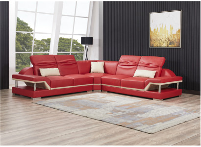 L Form Leder Wohnlandschaft Couch Polster Sitz Ecksofa Sofa Wohnzimmer