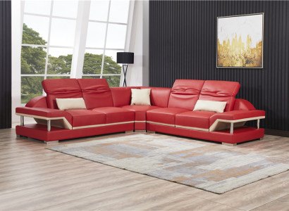 L Form Leder Wohnlandschaft Couch Polster Sitz Ecksofa Sofa Wohnzimmer