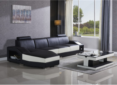 Leder Modern Couch Wohnlandschaft Ledersofa Sofagarnitur Möbel Sofa