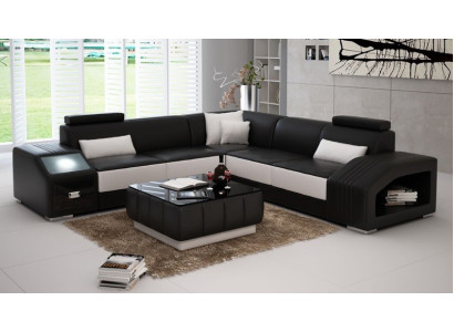 Ledersofa L-Form Couch Möbel Wohnlandschaft Ecksofa Garnitur Design
