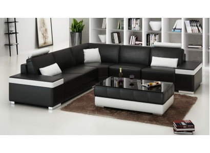 Ledersofa Möbel L-Form Couch Wohnlandschaft Ecksofa Garnitur Design