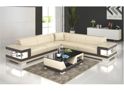 Ledersofa L-Form Couch Wohnlandschaft Ecksofa Garnitur Design Sofa