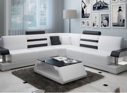 Ecksofa Leder Sofa Couch Polster Eck Sitz Wohnlandschaft Garnitur L Form