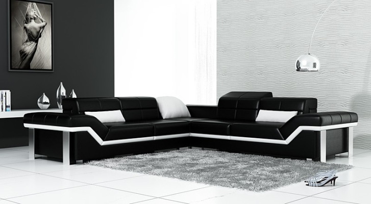 Ledersofa L-Form Couch Wohnlandschaft Ecksofa Garnitur Design Dekor Modern