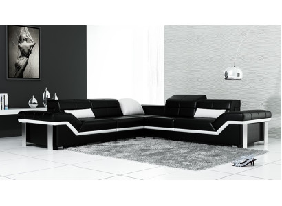 Ledersofa L-Form Couch Wohnlandschaft Ecksofa Garnitur Design Dekor Modern
