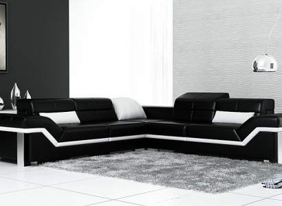 Ledersofa L-Form Couch Wohnlandschaft Ecksofa Garnitur Design Dekor Modern