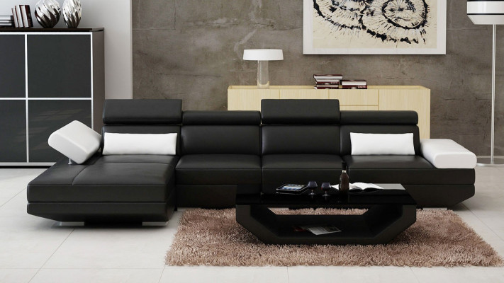 Ledersofa L-Form Couch Wohnlandschaft Ecksofa Garnitur Design Modern
