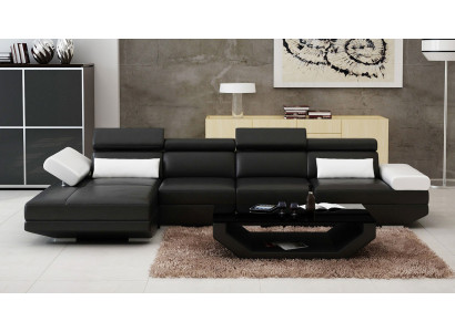 Ledersofa L-Form Couch Wohnlandschaft Ecksofa Garnitur Design Modern