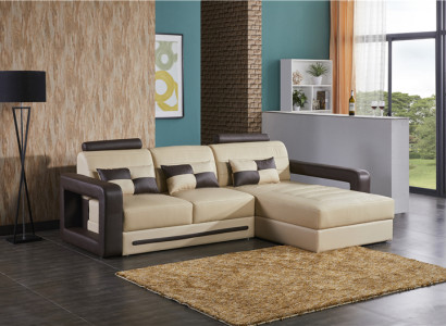 Ecksofa L Form Sofa Couch Polster Garnitur Wohnlandschaft Ledersofa