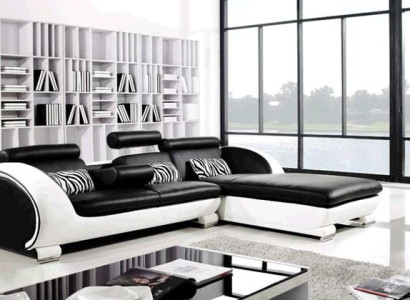 Ecksofa Sofagarnitur Leder Sofa Couch Ecke Polster Hocker Set Komplett