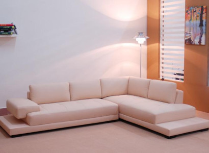 Ecksofa Leder Sofa Couch Polster Eck Sitz Wohnlandschaft Garnitur