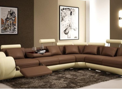 Sofa Ecksofa Couch Polster Sitz Wohnlandschaft Garnitur L-Form Stoff