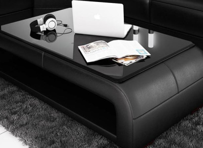 Ledertisch Couchtisch Glastisch Sofa Beistell Tisch Tische Couchtische