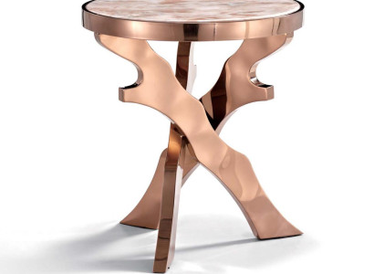 Couch Beistell Tisch Rund Tische Runde Metall Glas Designer Wohnzimmer