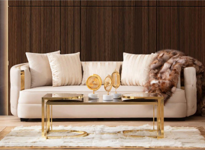 Sofa 3 Sitzer Möbel Stoff Dreisitzer Sofas Luxus Design Wohnzimmer Modern Stil