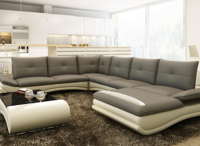 Ledersofa XXL U Form Wohnzimmer Couch Sofa Big Ledercouch Sofas