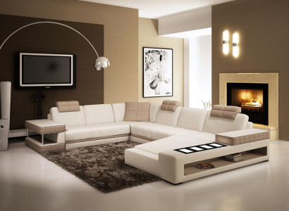 Design Ecken Big XXL Polster Eck Sofa Couch Leder Sofas Garnitur