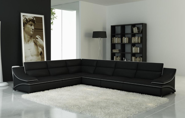 Ledersofa Wohnlandschaft Ecksofa XXL Polster Eck Sitz Couch Garnitur