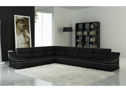 Ledersofa Wohnlandschaft Ecksofa XXL Polster Eck Sitz Couch Garnitur