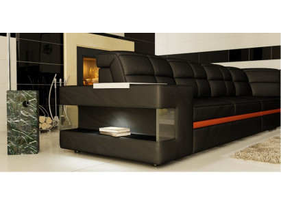 Ledersofa Designersofa Ecksofa Couch Polster Sofa Eckgarnitur mit Beleuchtung