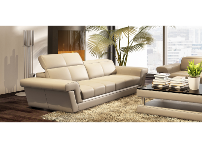 Ledersofa Couch Wohnlandschaft 3 Sitzer Design Modern Sofa 5136_3ER