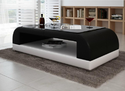 Sofatisch Glas Design Kaffee Tisch Wonzimmer Leder Couch Beistell Sofa