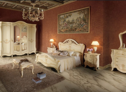 Schlafzimmer Design Luxus Set Betten Sets Bett Nachttisch Kleiderschrank 7 tlg.