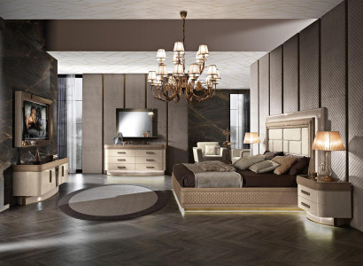 Bett Nachttisch Kommode Schlafzimmer Set Design Luxus Komplett Italien Neu 7tlg.