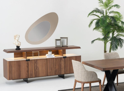 2tlg Luxus Holz Kommode Schrank Sideboard Anrichte Design Möbel