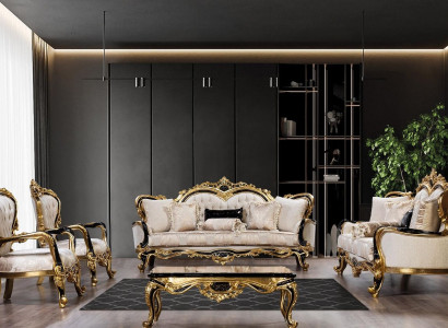 Sofa Chesterfield Barock Couch 5tlg Set Sofagarnitur 3+3+1+1 Sitz Couchtisch