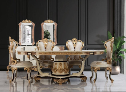Luxus Stuhl Set 6x Stühle Essgruppe Garnitur Esszimmer stühle Klassisch Sessel