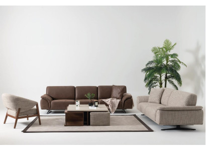 Luxus Wohnlandschaft Dreisitzer Sofa Bequeme Couchen Möbel braun